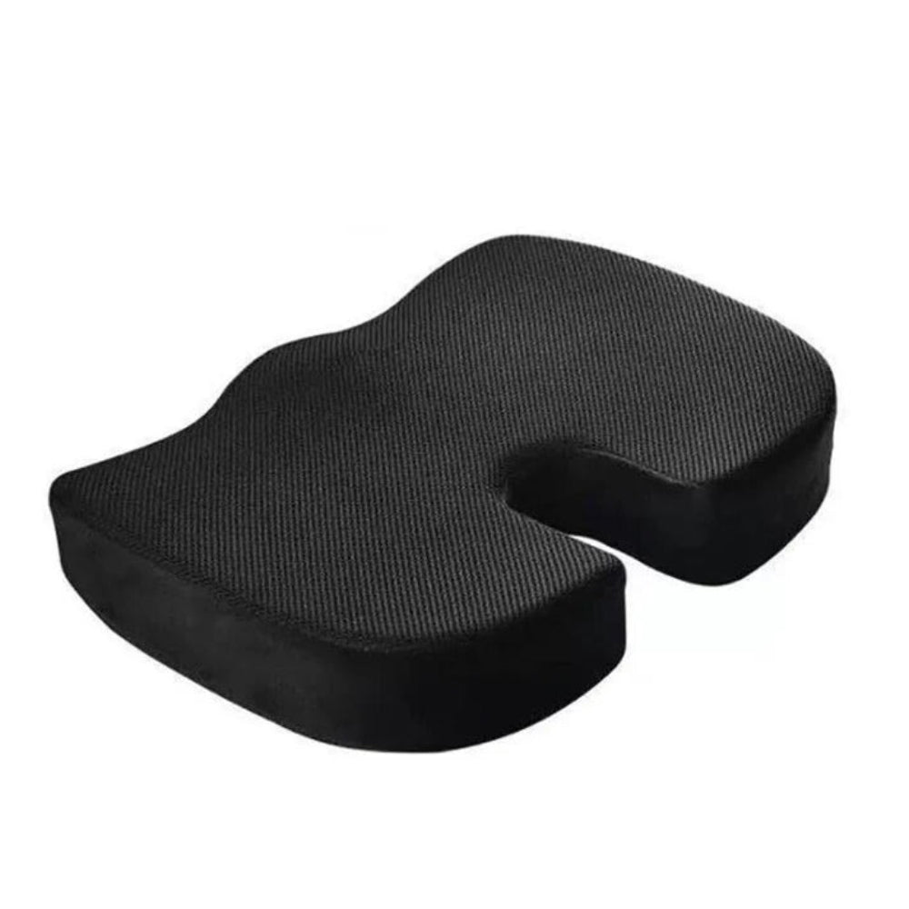BackEase™ ergonomic back support seat cushion in black mesh
